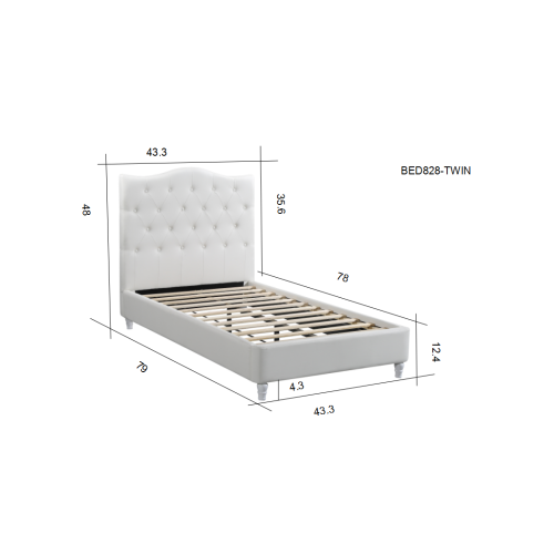 Husky® Lily Upholstered Platform Bed – Twin - White