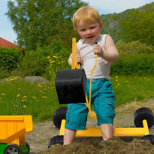 Costway Kid Ride-on Sand Digger Digging Scooper Excavator Heavy Duty Sand Toy