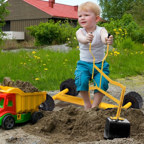 Costway Kid Ride-on Sand Digger Digging Scooper Excavator Heavy Duty Sand Toy