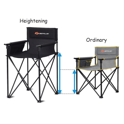 Costway Portable 38" Oversized High Outdoor Beach Chair Camping Fishing Folding Chair