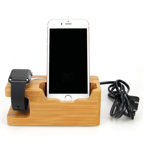 Bamboo USB Charging Station, 3 USB Ports 3.0 Hub, for iPhone 7/7Plus/6s/6/Plus/5s & 38mm/42mm Apple Watch, Samsung & Others