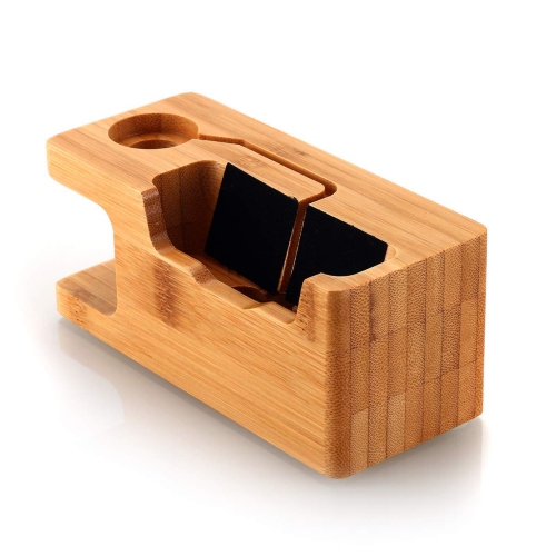 Station de chargement en bois de bambou station de chargement base pour Apple Watch et iPhone X/8 plus/8/7 plus 6 6 plus 5S 5