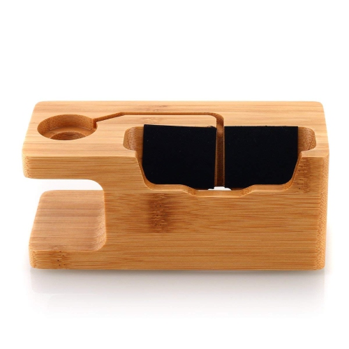 Station de chargement en bois de bambou station de chargement base pour Apple Watch et iPhone X/8 plus/8/7 plus 6 6 plus 5S 5