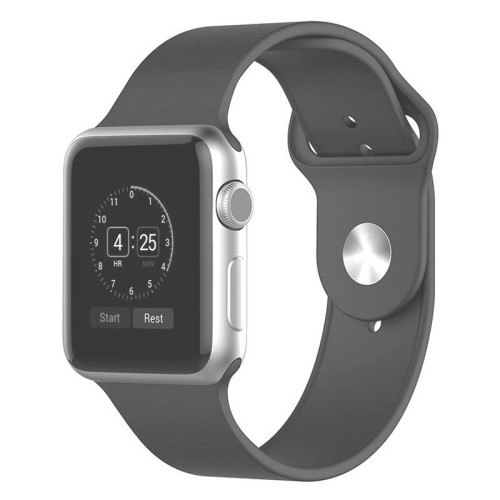 Bracelet en silicone gris PANDACO pour Apple Watch 42&nbsp;mm/44&nbsp;mm/45&nbsp;mm/46&nbsp;mm/49&nbsp;mm