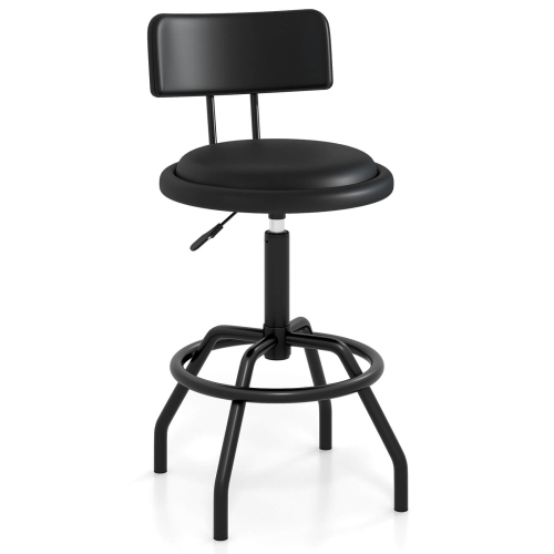 COSTWAY  360° Swivel Counter Height Barstool With Padded Seat & Back Footrest Metal Frame
