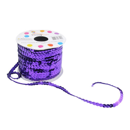 Party Confetti Ribbon Metallic Color 15Ft - Purple LIVINGbasics™