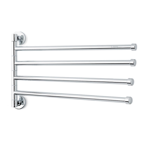 Wall Mount Rotary Towel Rack with 4 Swing Arms Stainless Steel - LIVINGbasics