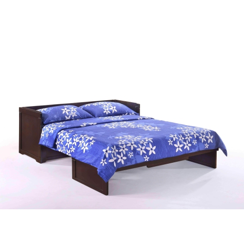 True Contemporary Chocolate Murphy Cube Bed with Queen Size Gel Memory Foam Mattress