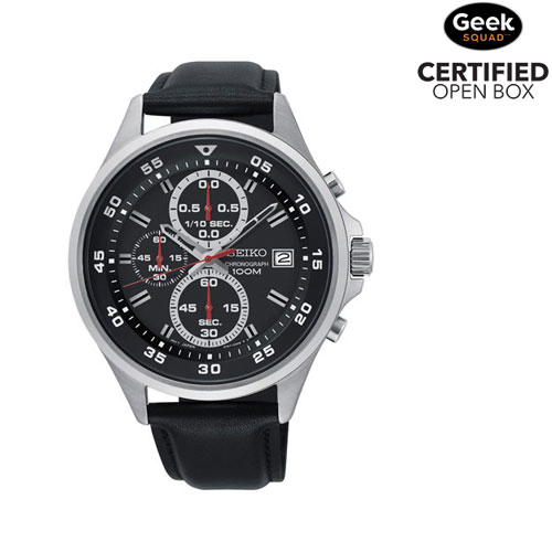 seiko 43mm men's chronograph casual watch