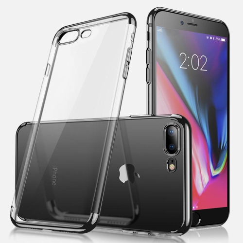 PANDACO Black Trim Clear Case for iPhone 7 Plus or iPhone 8 Plus