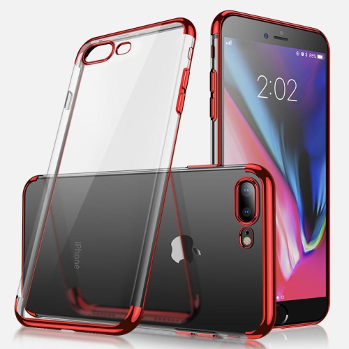 PANDACO Red Trim Clear Case for iPhone 7 Plus or iPhone 8 Plus