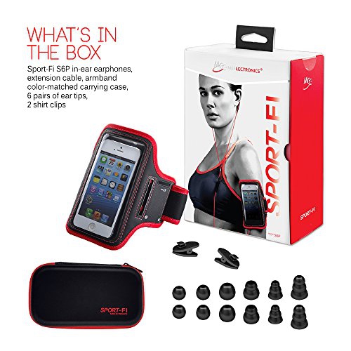 MEE audio Sport-Fi S6P Memory Wire In-Ear Headphones with Microphone, Remote, Volume Control, and Sp