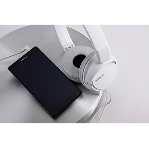 White Sony MDRZX110AP ZX Series Extra Bass Smartphone Headset with Mic 