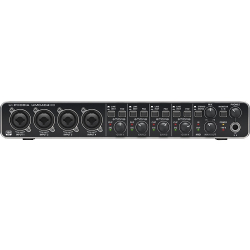 Behringer U-Phoria UMC404HD Audiophile 4x4, 24-Bit/192 kHz USB Audio/MIDI Interface