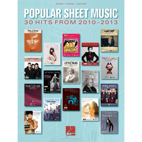 HAL LEONARD  Popular Sheet Music - 30 Hits From 2010-2013, Book for Piano/vocal/guitar