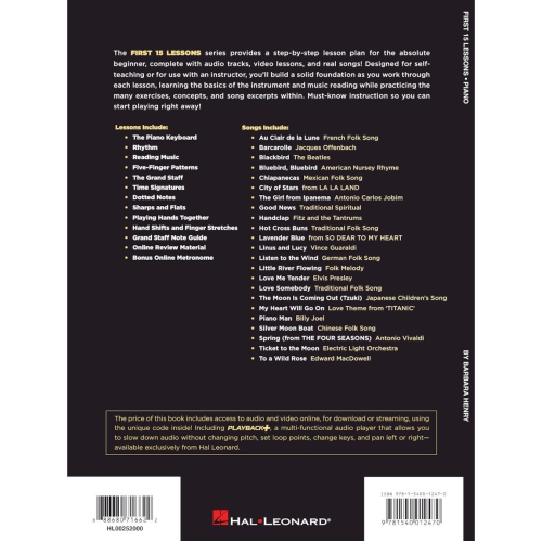 First 15 Lessons - Piano - A Beginner's Guide, Featuring Step-By-Step Lessons with Audio, Video, and Popular Songs