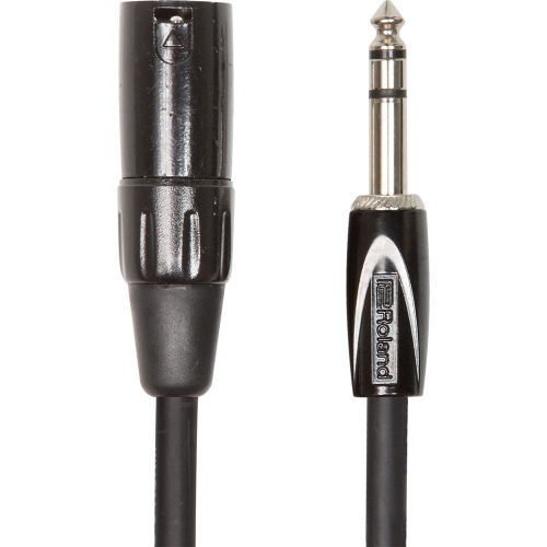 Roland Black Series Interconnect Cable - 1/4" TRSM to XLRM, 15'