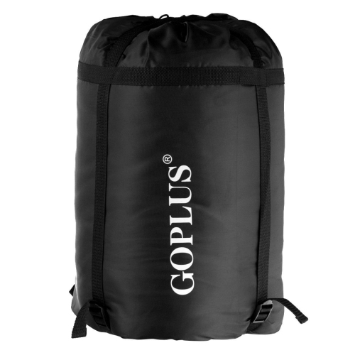 COSTWAY Sac de Couchage de 2 Personnes avec 2 Oreiller + Sac de Transport Résistant au Vent et Imperméable pour Camping Randonnée Pédestrex150cm