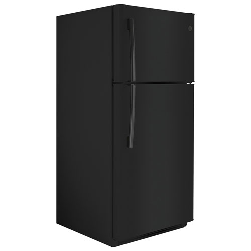 GE 30" 18 Cu. Ft. Top Freezer Refrigerator with LED Lighting - Black