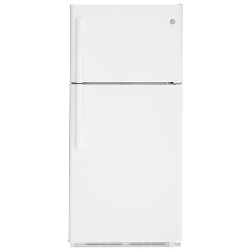 GE 30" 18 Cu. Ft. Top Freezer Refrigerator with LED Lighting - White