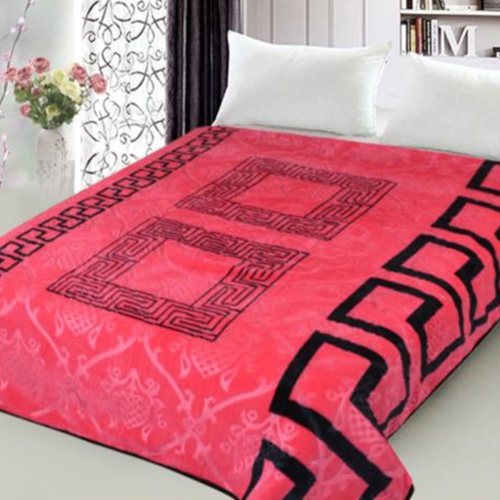 Bella New Plush Blanket 86" x 95" King Size Light Weight Blanket - Soft and Warm, Korean Style Mink Blanket - Hot Pink