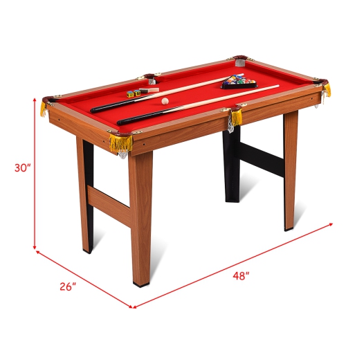Costway 48" Mini Table Top Pool Table Game Billiard Set Cues Balls Gift Indoor Sports