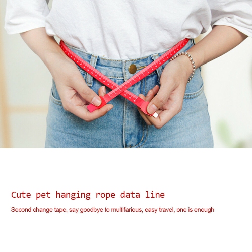 Multi Function Cable Neck Band Measure Tape USB Charging Cable 2.5ft for iPhone