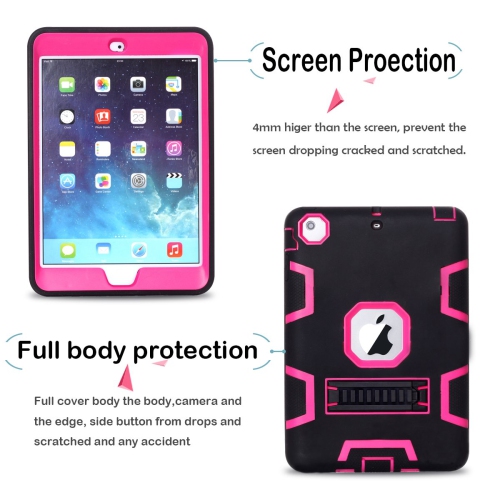 3in 1 Heavy Duty Protection Kickstand Combo Hybrid Impact Silicone Hard Case Cover for Apple Ipad Mini 1 2 3
