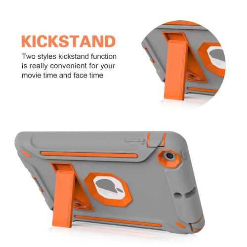 Heavy Duty Hybrid Shockproof Protective Silicone and PC Hard Case Rugged Case with Kickstand for iPad mini 1/ 2/ 3