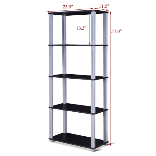 Costway 5-Tier Multi-Functional Storage Shelves Rack Display Bookcase Home Furniture