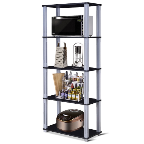 Costway 5-Tier Multi-Functional Storage Shelves Rack Display Bookcase Home Furniture