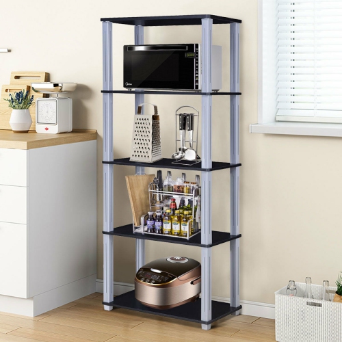 Costway 5-Tier Multi-Functional Storage Shelves Rack Display Bookcase Home Furniture