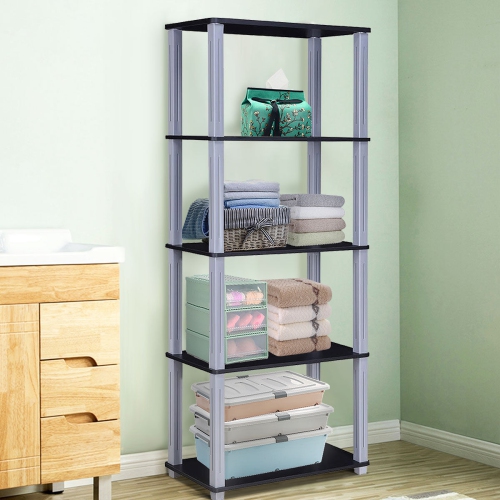 Costway 5-Tier Multi-Functional Storage Shelves Rack Display Bookcase Home Furniture