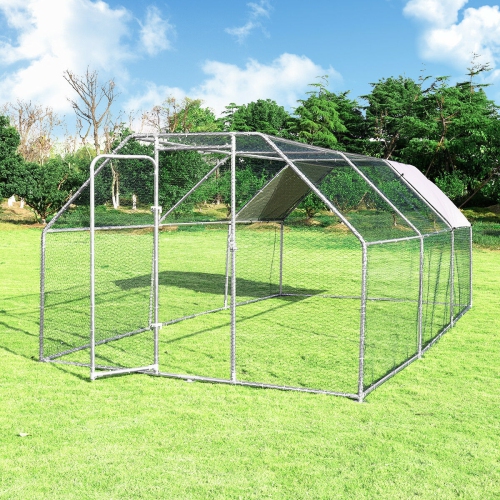 Costway Large Walk In Chicken Coop Run House Shade Cage 9.5' x 19' with Roof Cover