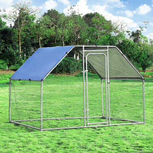 Costway 9.5' x 6.5' Large Walk In Chicken Coop Run House Shade Cage w/Roof Cover