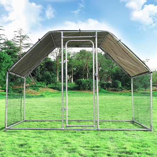 Costway 9.5' x 6.5' Large Walk In Chicken Coop Run House Shade Cage w/Roof Cover