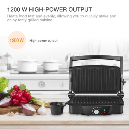 Panini Maker, iSiLER 2 Slice Panini Press Grill, Sandwich Maker Non-Stick Coated Plates, Opens 180 Degrees for Panini