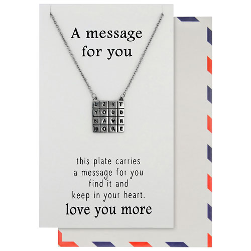 Save the Moment "Love You Message" Pendant in Pewter on an 18" Stainless Steel Chain