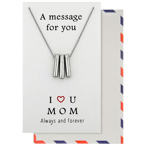 Save the Moment "I Love You Mom" Pendant in Pewter on an 18" Stainless Steel Chain