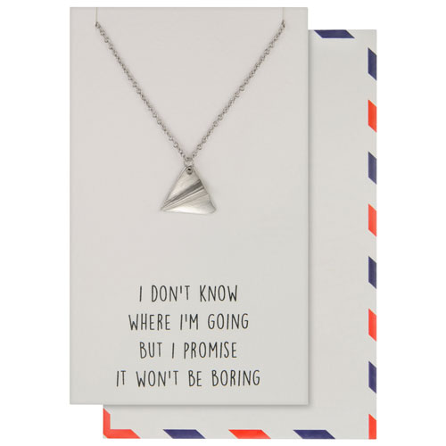 Save the Moment "Won't Be Boring" Pendant in Pewter on an 18" Stainless Steel Chain