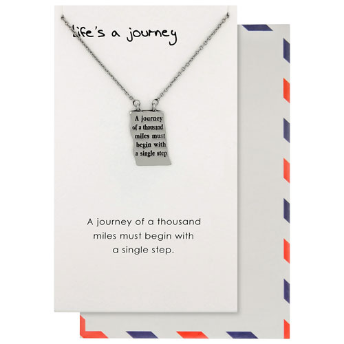 Save the Moment "Single Step" Pendant in Pewter on an 18" Stainless Steel Chain
