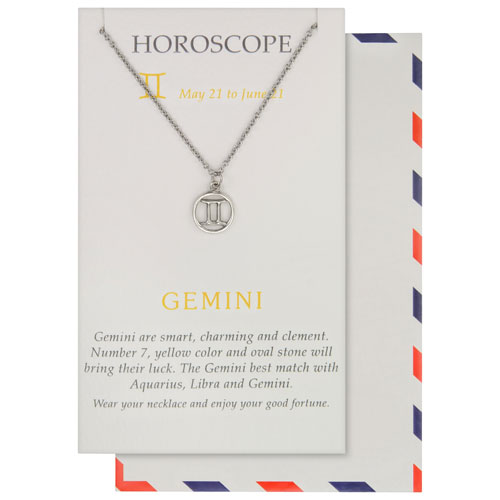 Save the Moment Gemini Pendant in Pewter on an 18" Stainless Steel Chain