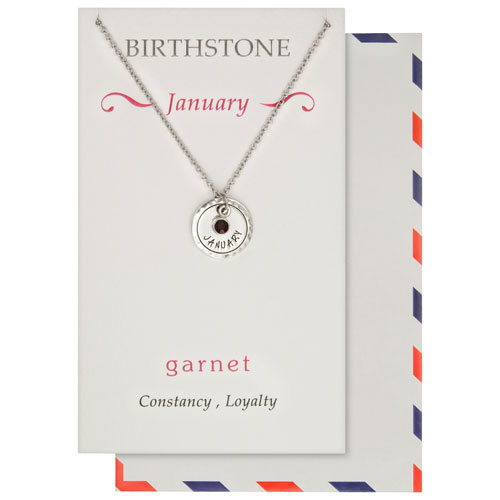 Save the Moment January Birthstone Pendant in Pewter on an 18" Stainless Steel Chain