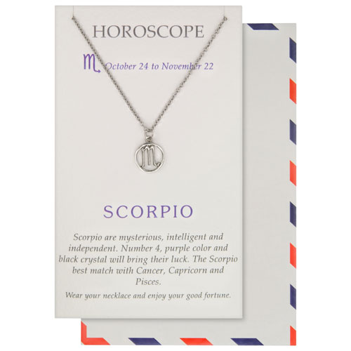 Save the Moment Scorpio Pendant in Pewter on an 18" Stainless Steel Chain