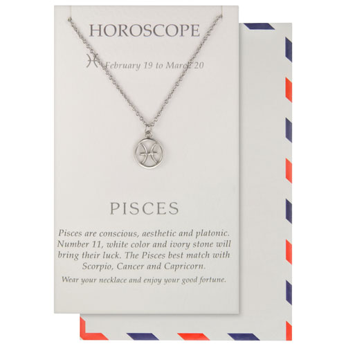 Save the Moment Pisces Pendant in Pewter on an 18" Stainless Steel Chain