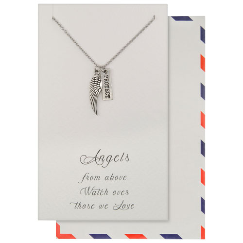 Save the Moment "Angels From Above" Pendant in Pewter on an 18" Stainless Steel Chain