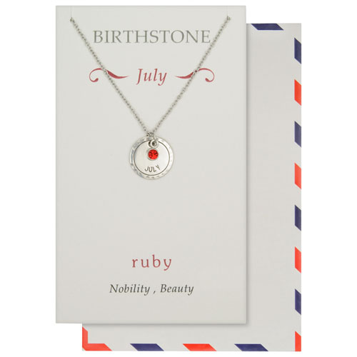 Save the Moment July Birthstone Pendant in Pewter on an 18" Stainless Steel Chain