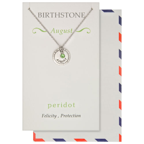 Save the Moment August Birthstone Pendant in Pewter on an 18" Stainless Steel Chain