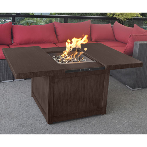 Paramount Jolene Convertible Fire Pit Table 50 000 Btu Brown