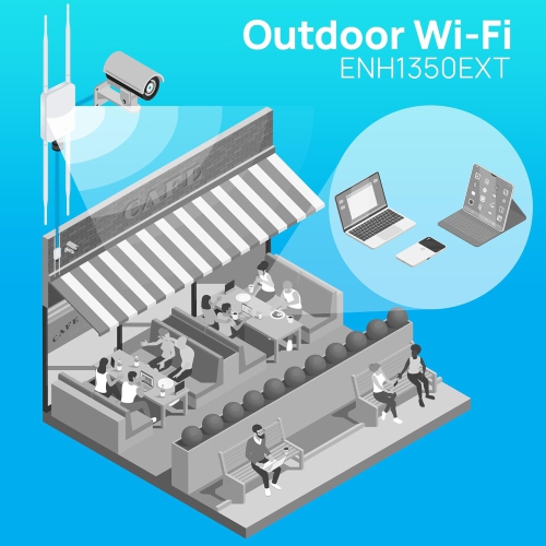 EnGenius 11ac Wave2, 2x2 MU-MIMO Outdoor IP67-Rated, High-Powered 23dBm, Dual-Band, Managed AP-(ENH1350EXT)